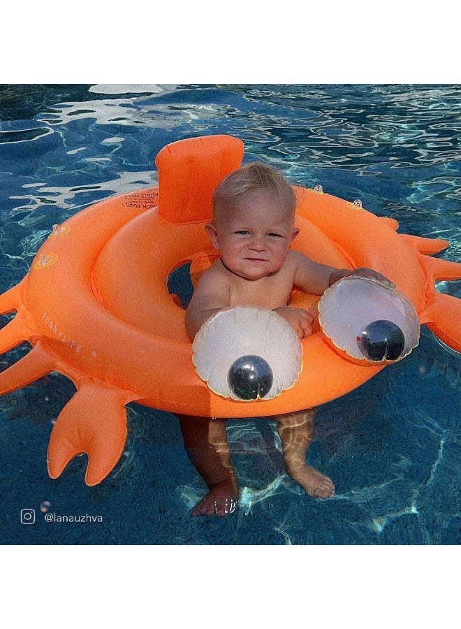 SUNNY LIFE Baby Float Sonny the Sea Creature Neon Orange – Infant Swim Trainer Float, Secure Seat with Back Support, Fun Comfortable Water Float for Early Pool Play - Image 2